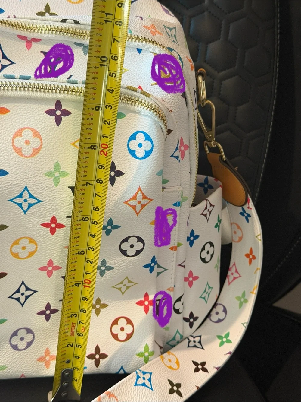 White Multicolor Logo Print Backpack - Luxury Designer Style